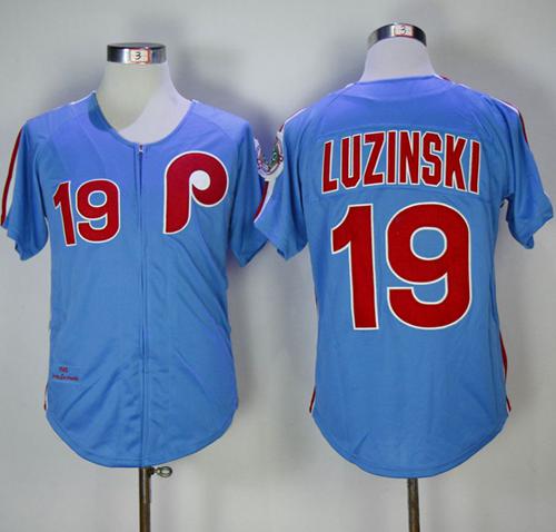 Mitchell and Ness 1980 Phillies #19 Greg Luzinski Stitched Blue Throwback MLB Jersey